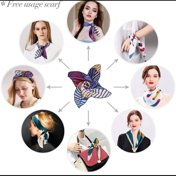 Boho Beach Holiday Cozy Silky Square Scarf Wrap - Picture 3 of 3